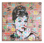 Audrey 8 Love - Original Painting on Brick Wall Panel
