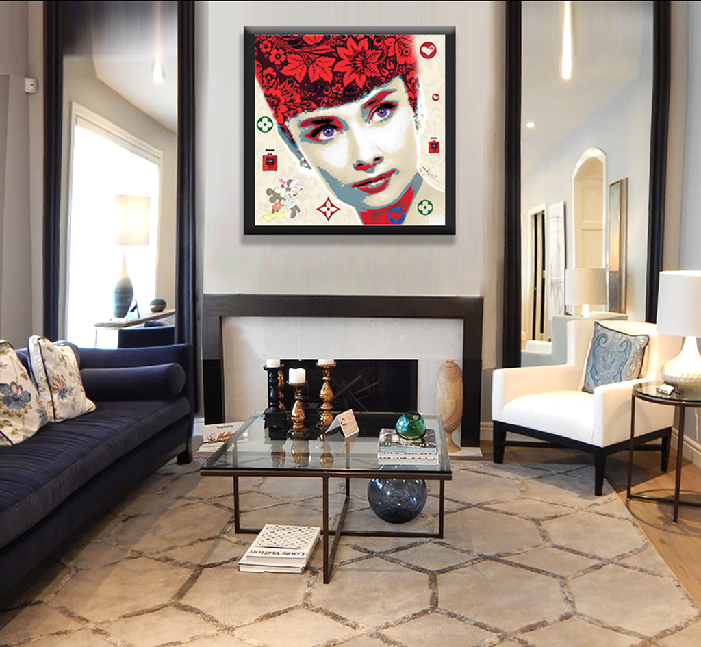 Audrey Hepburn Red – Giclée printed on Canvas or Paper