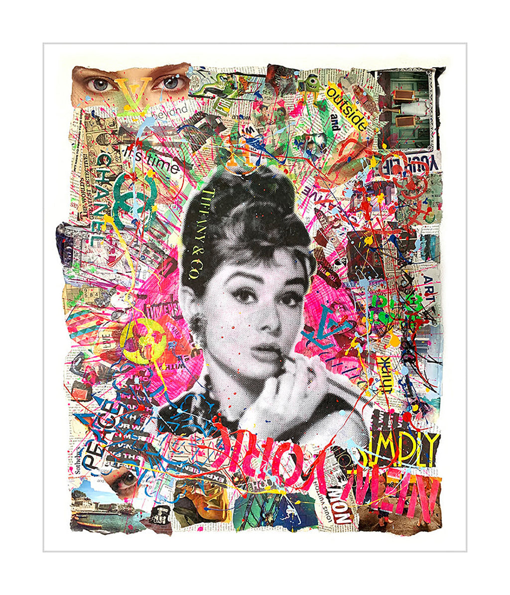 Audrey Tiffany - Original Collage Painting on Paper