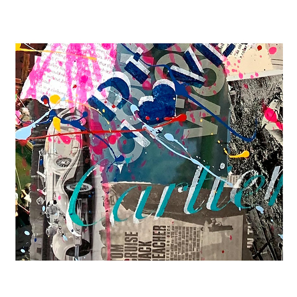 Audrey Time- Original Collage Painting on Paper