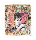Audrey Fantasy- Original Collage Painting on Paper