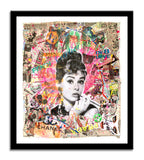 Audrey Fantasy- Original Collage Painting on Paper