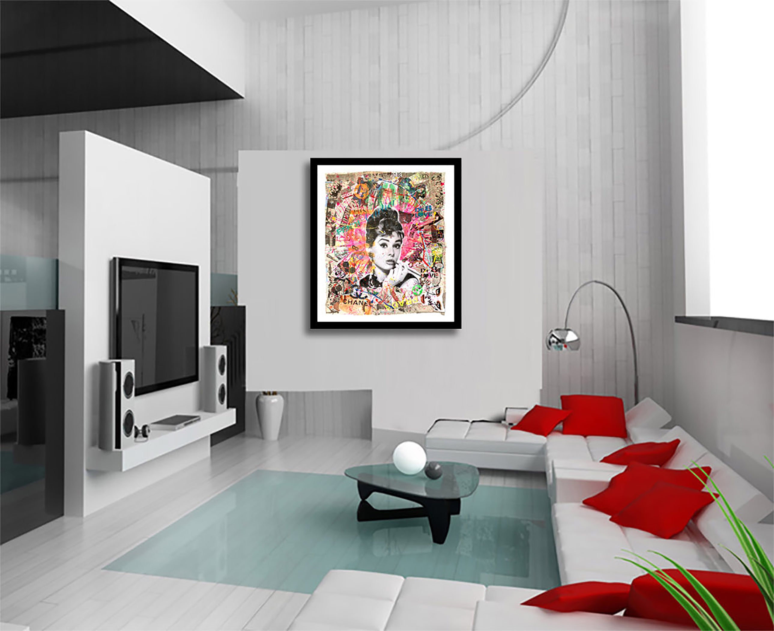 Audrey Fantasy- Original Collage Painting on Paper
