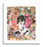 Audrey Fantasy- Original Collage Painting on Paper