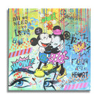Big Hug - Mickey Minnie - Original Painting on Canvas