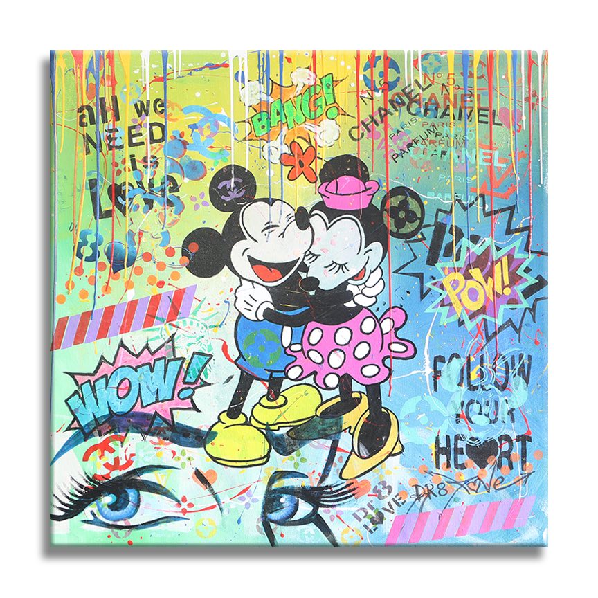 Big Hug Mickey Minnie – Giclée printed on Canvas or Paper