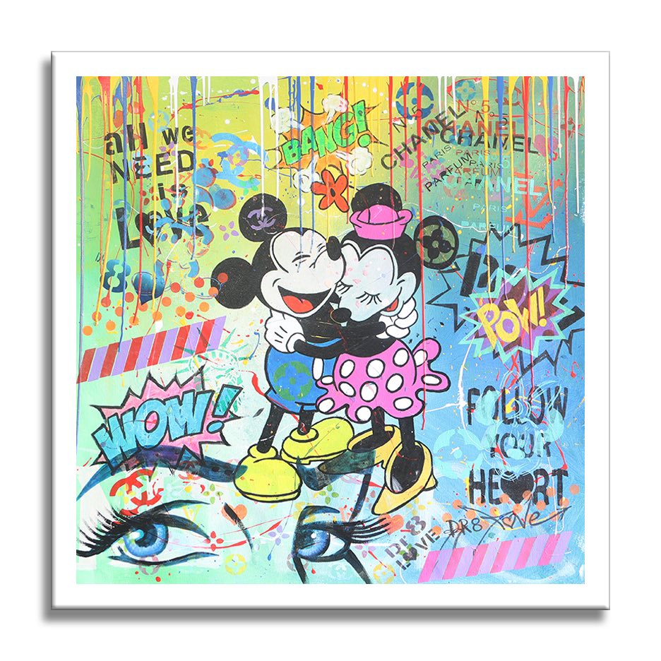 Big Hug Mickey Minnie – Giclée printed on Canvas or Paper Secondary image