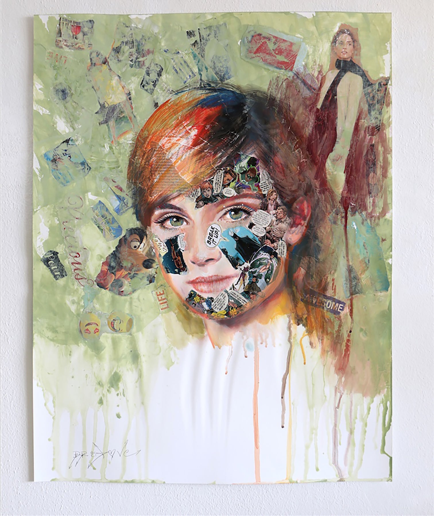 Break it Up! - Original Collage Painting on Paper Main image