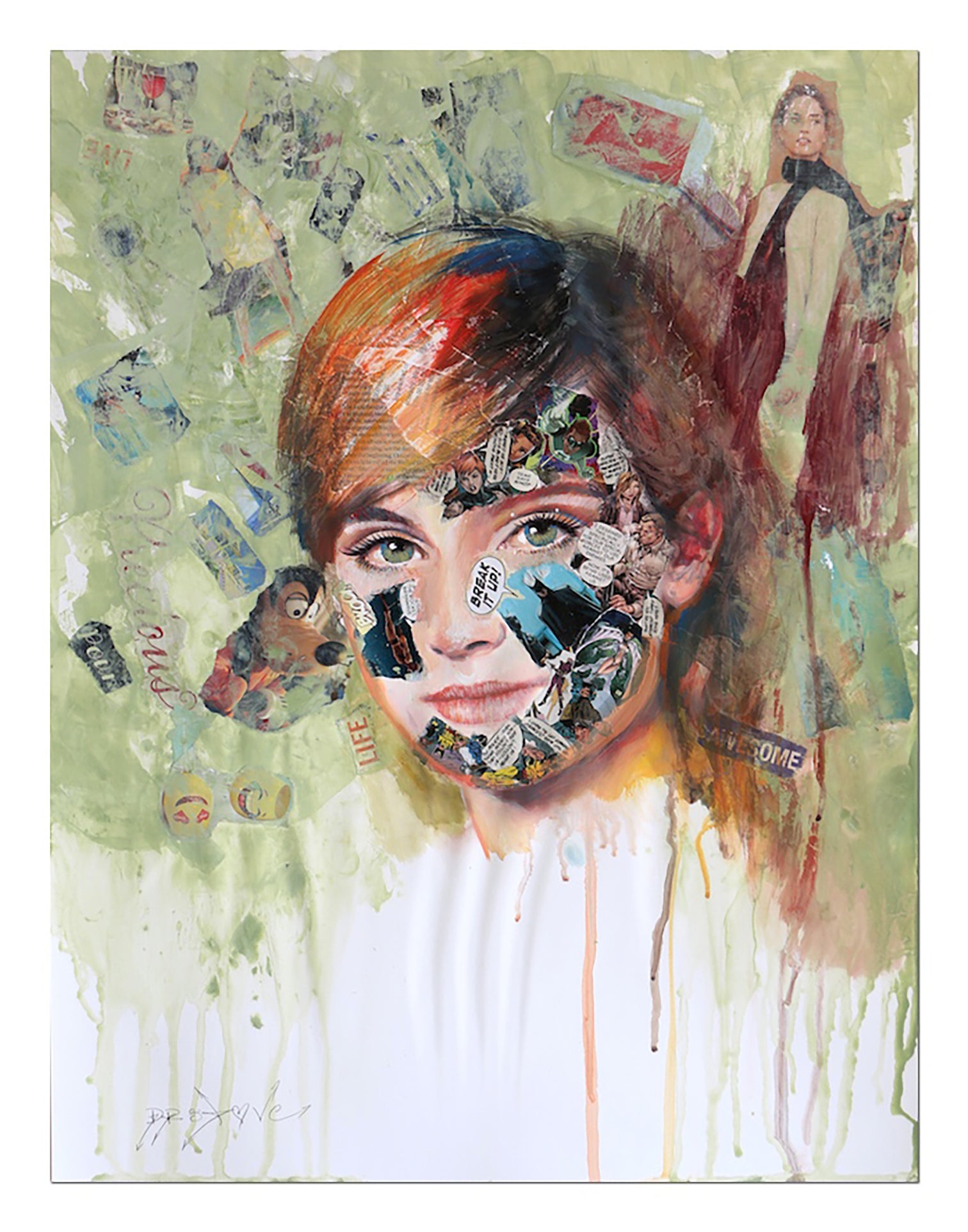 Break it Up! - Original Collage Painting on Paper