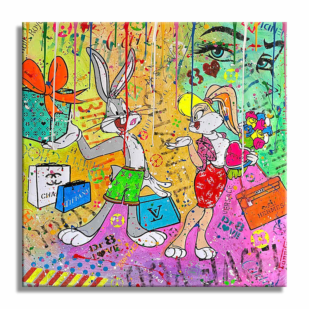Bunny Surprise to You - Original Painting on Canvas