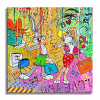 Bunny Surprise to You - Original Painting on Canvas
