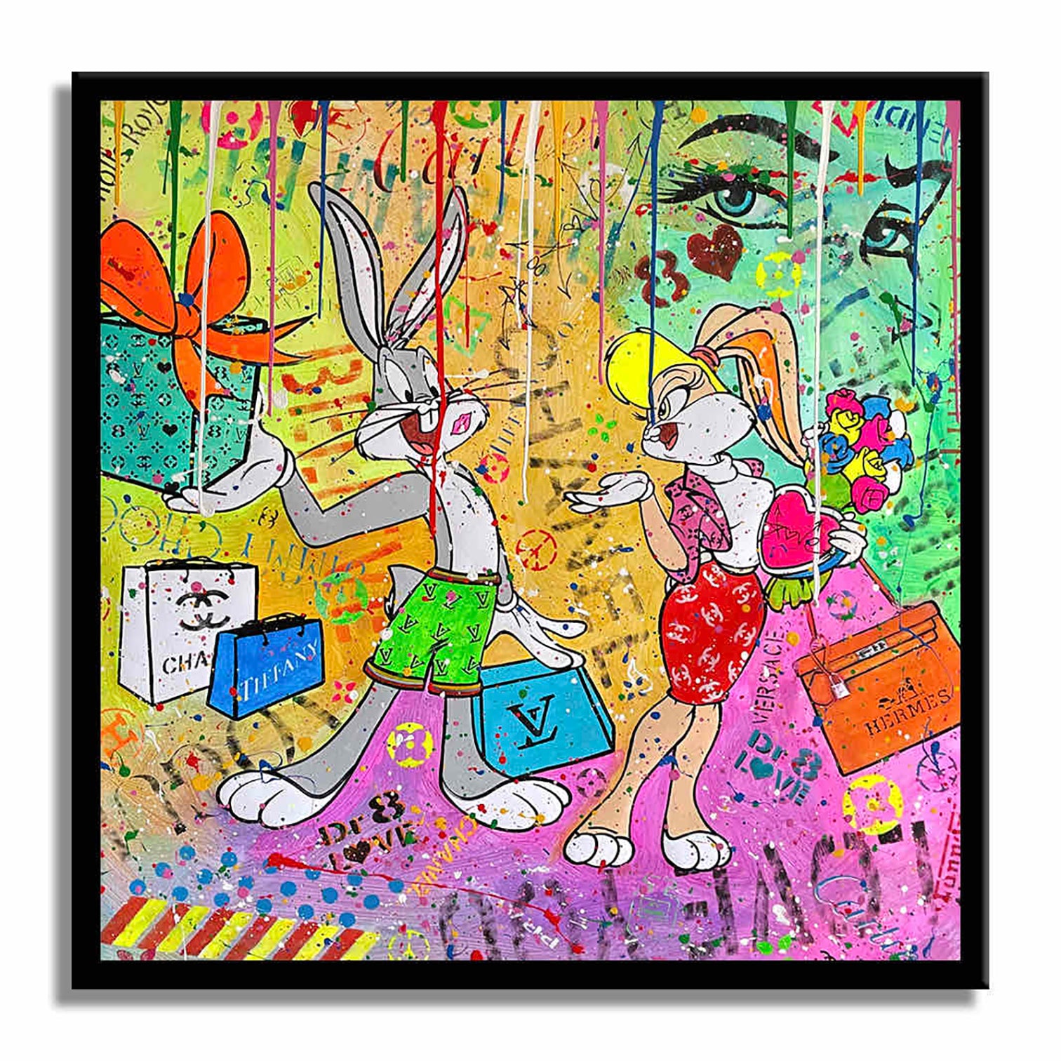 Bunny Surprise to You - Original Painting on Canvas