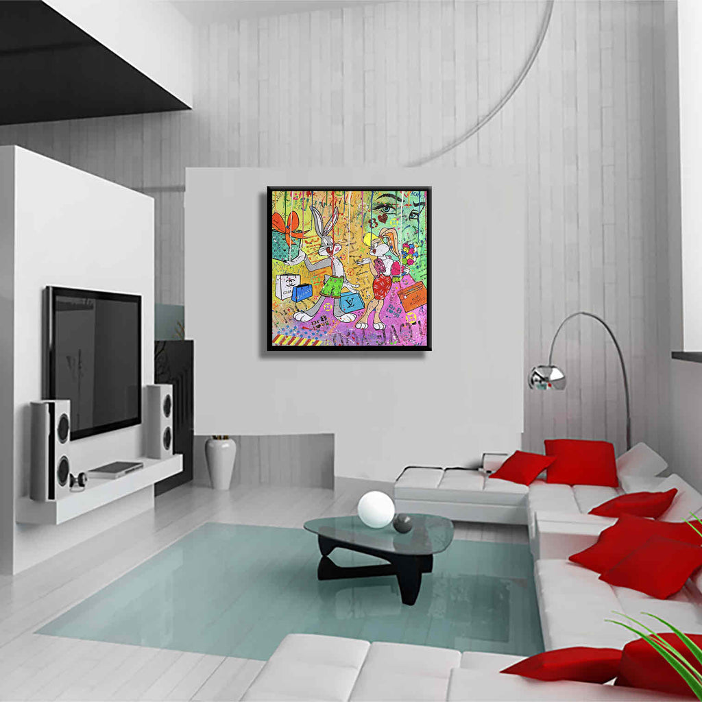 Bunny Surprise to You - Original Painting on Canvas