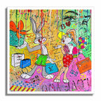 Bunny Surprise to You - Original Painting on Canvas