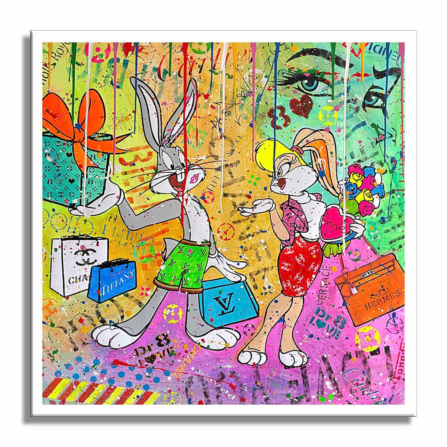 Bunny Surprise to You - Original Painting on Canvas