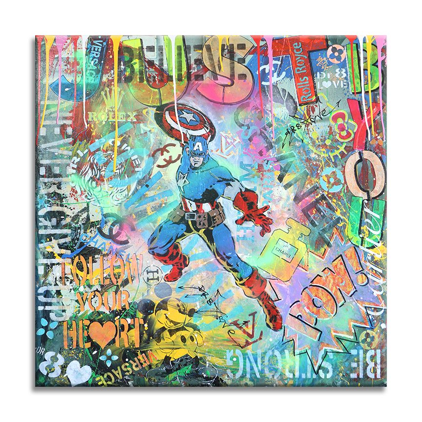 Captain America Just B You - Original Painting on Canvas Main image