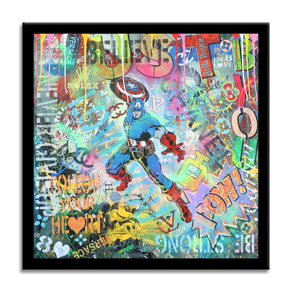 Captain America Just B You - Original Painting on Canvas Secondary image