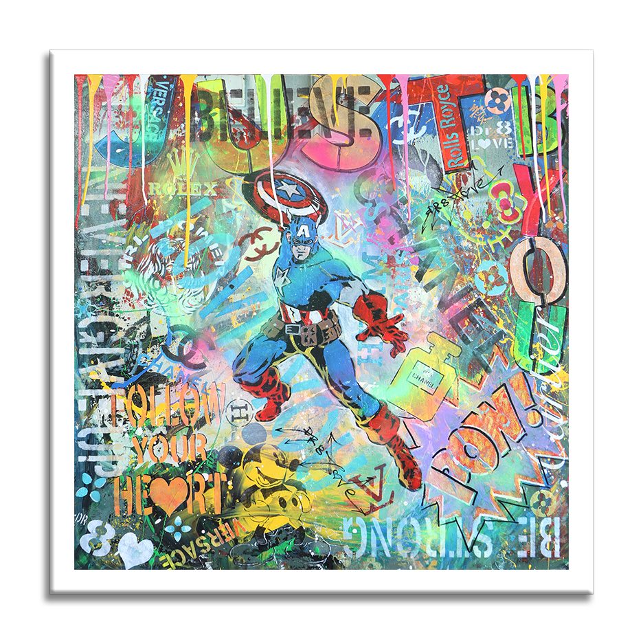 Captain America Just B You - Original Painting on Canvas