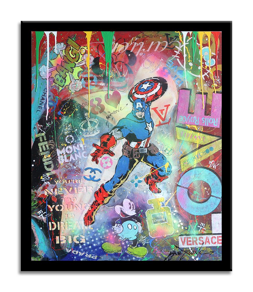Captain America Love - Original Painting on Canvas Secondary image