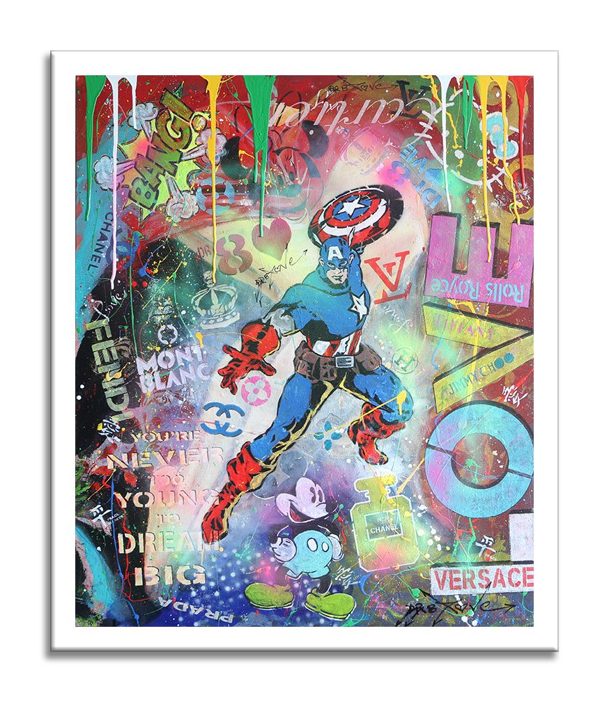 Captain America Love - Original Painting on Canvas
