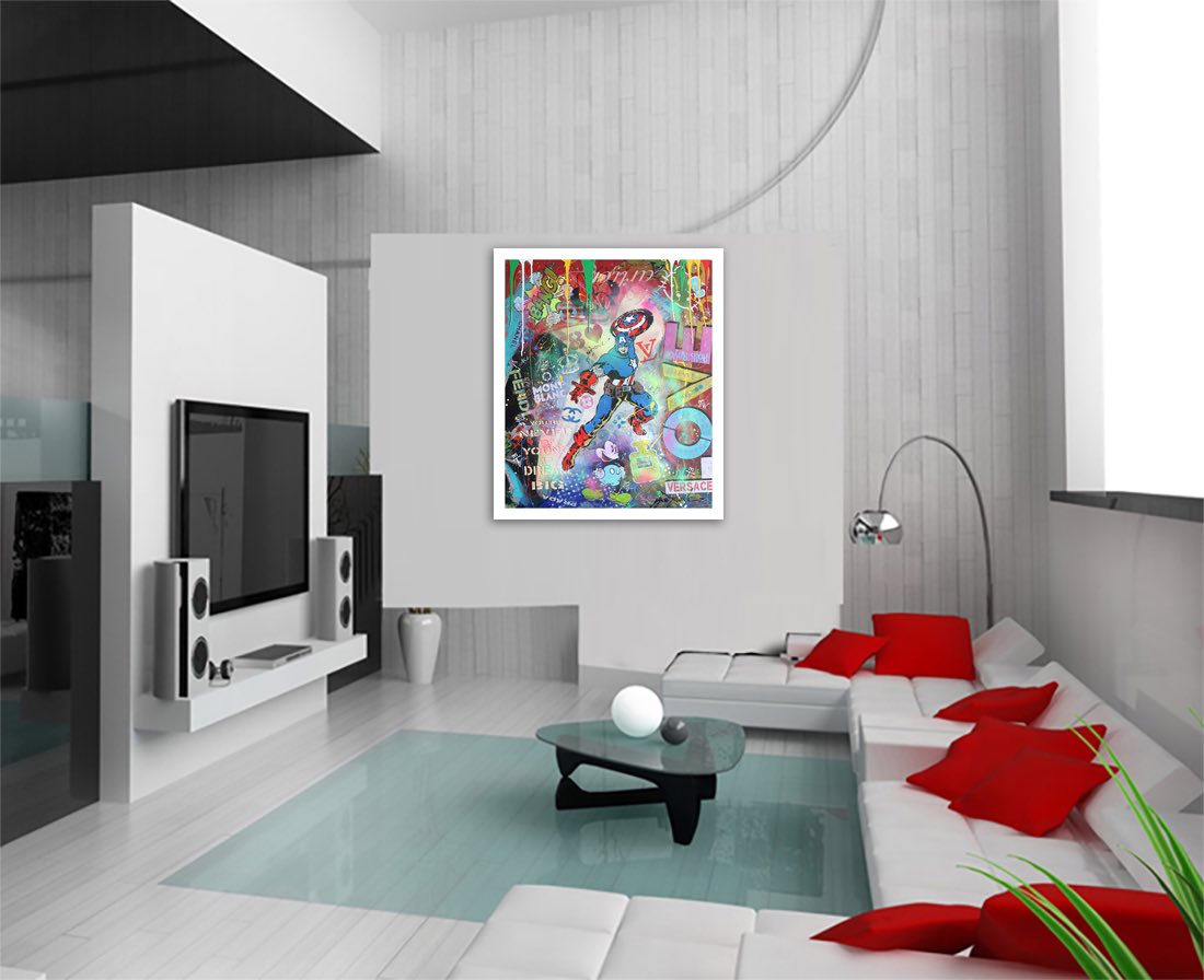 Captain America Love - Original Painting on Canvas