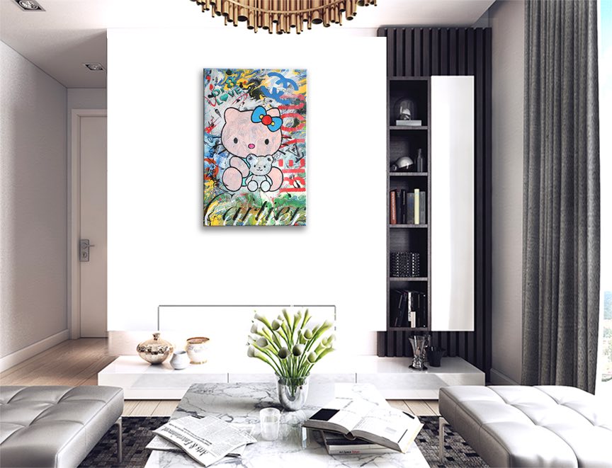 Cartier - Hello Kitty - Original Painting on Canvas