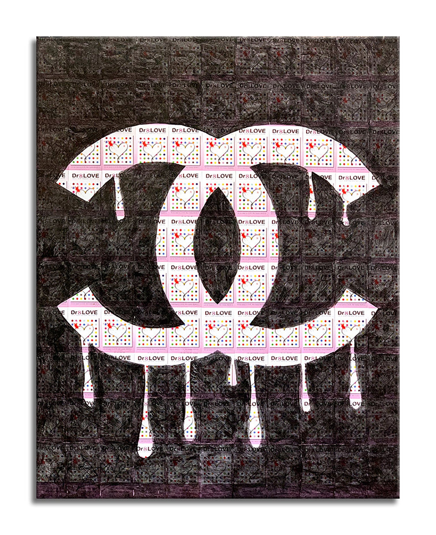Chanel Black - Original Collage Painting on Paper