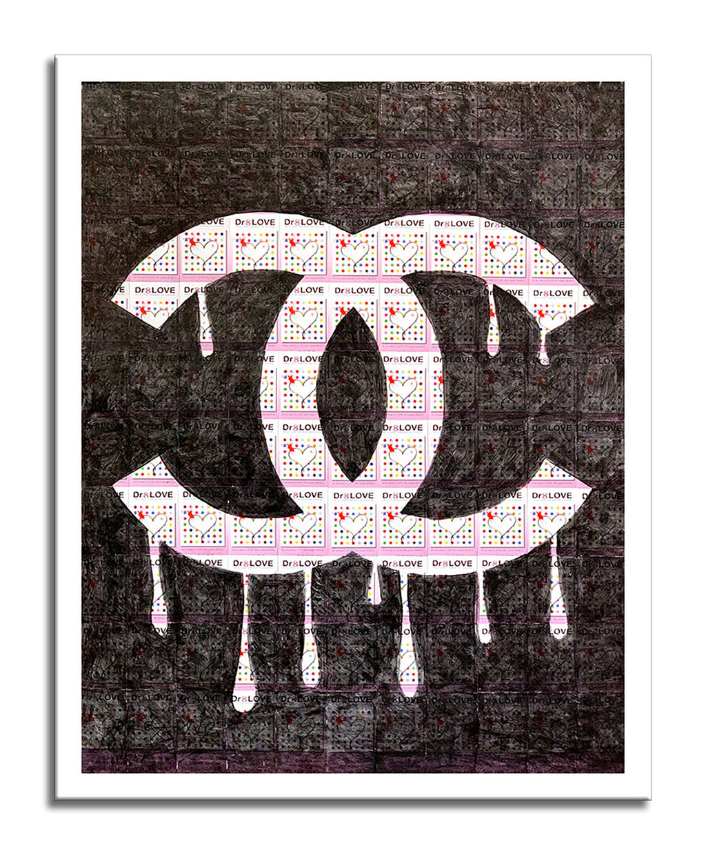 Chanel Black - Original Collage Painting on Paper