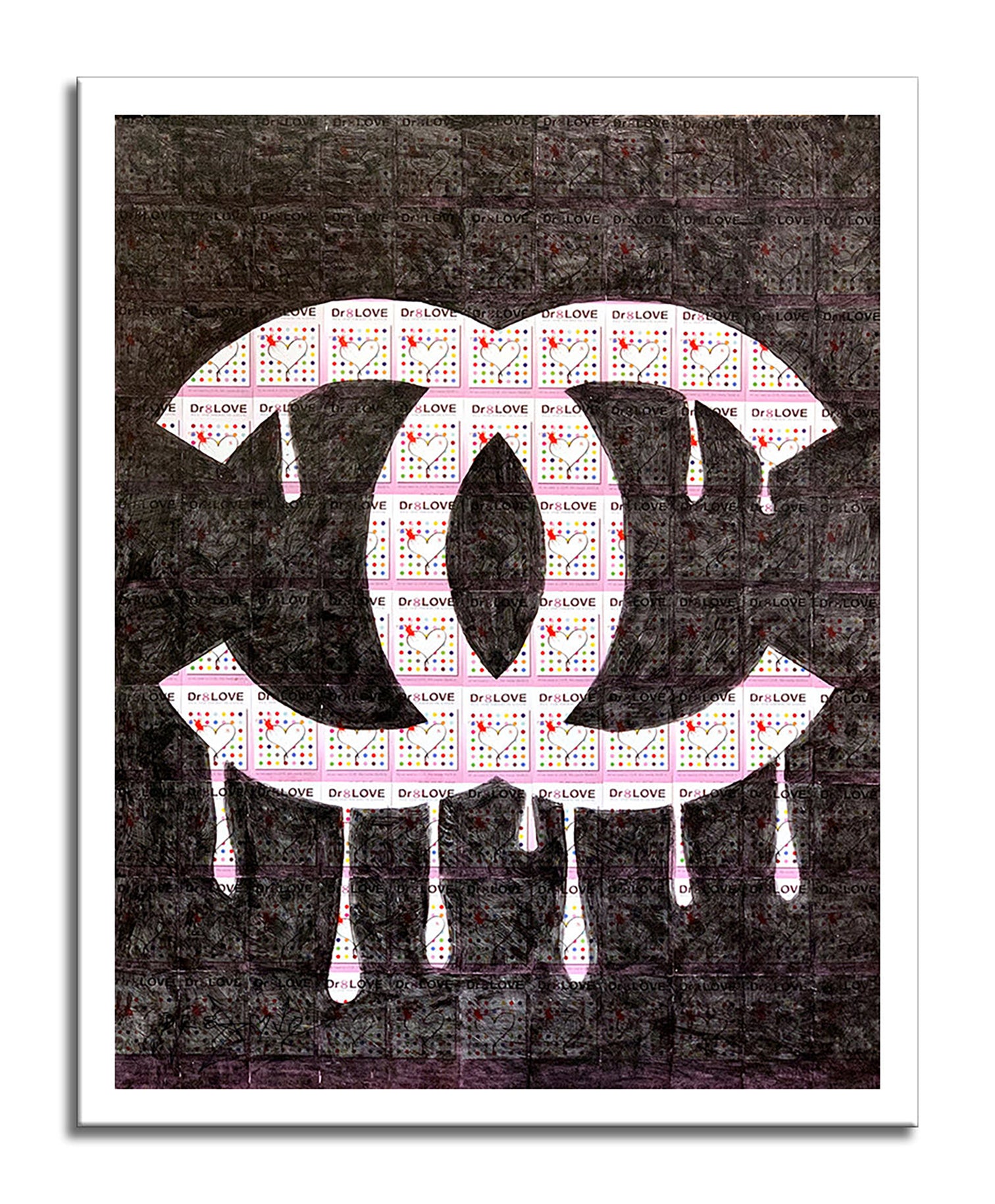 Chanel Black - Original Collage Painting on Paper