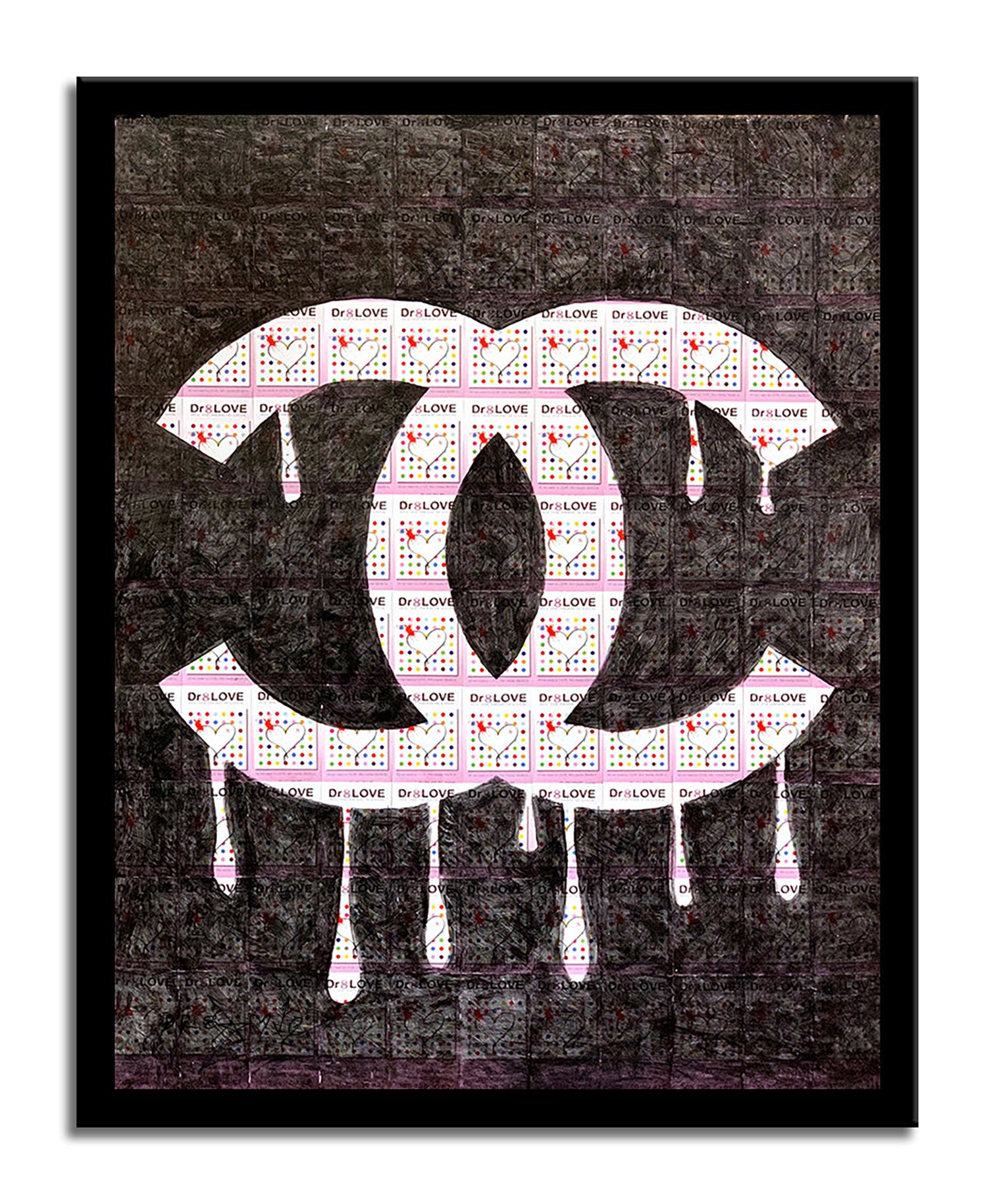Chanel Black - Original Collage Painting on Paper