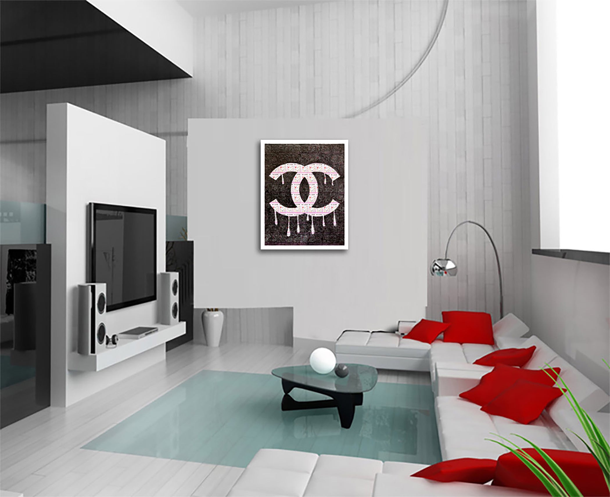 Chanel Black - Original Collage Painting on Paper