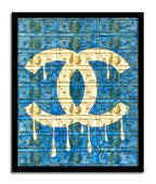 Chanel Blue- Original Collage Painting on Paper