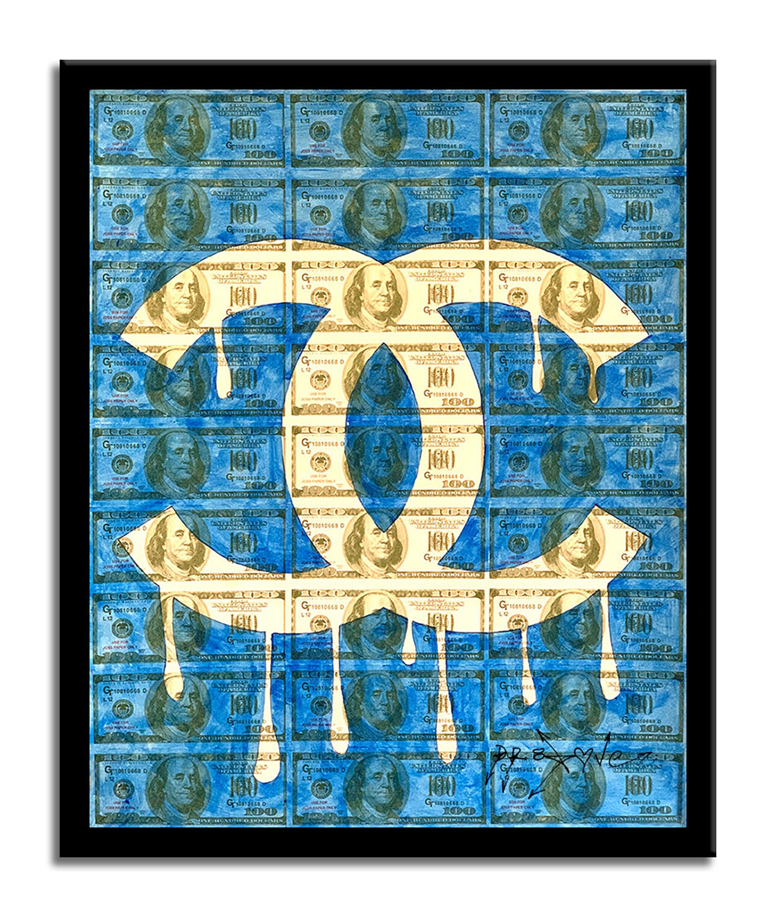 Chanel Blue- Original Collage Painting on Paper