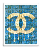 Chanel Blue- Original Collage Painting on Paper