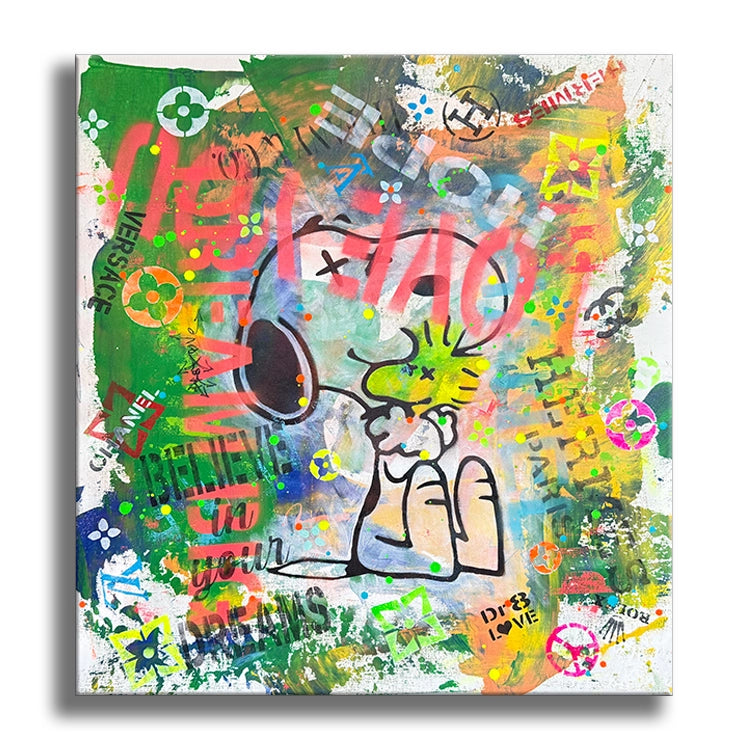Dream Love Snoopy - Original Painting on Canvas