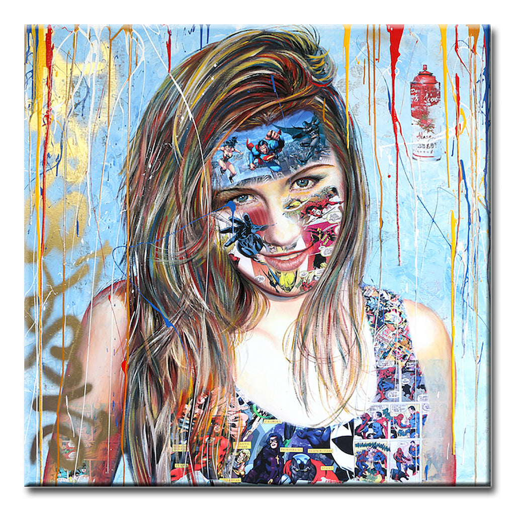Fantastic - Original Collage Painting on Canvas
