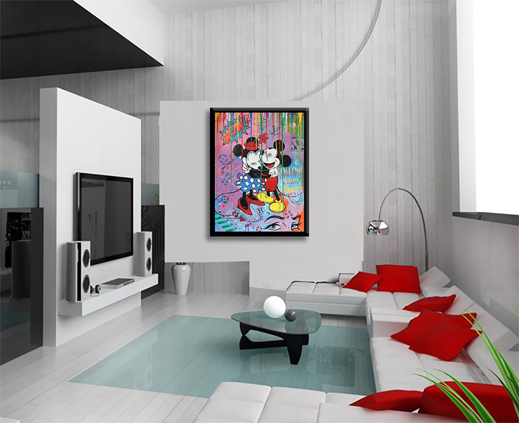 Follow Mickey Minnie - Original Painting on Canvas