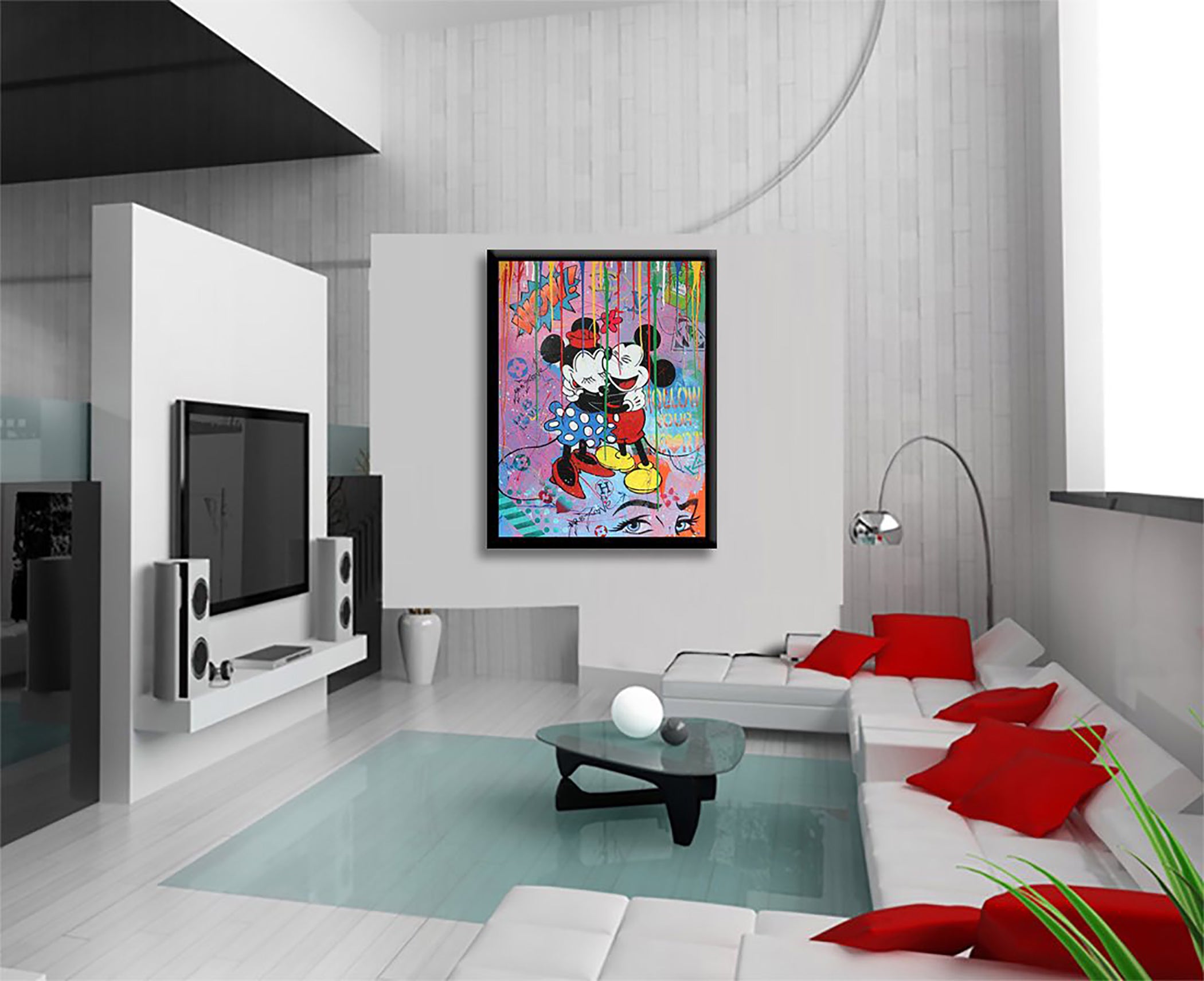 Follow Mickey Minnie - Original Painting on Canvas