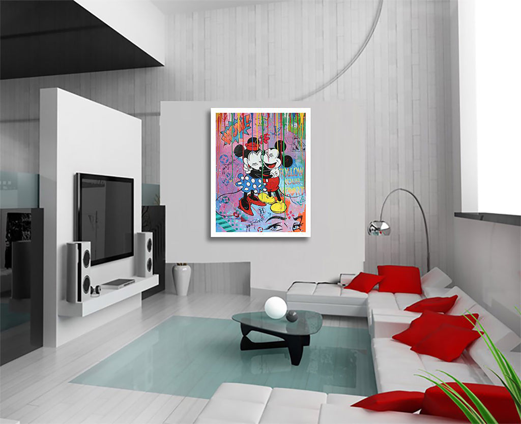 Follow Mickey Minnie – Giclée printed on Canvas or Paper
