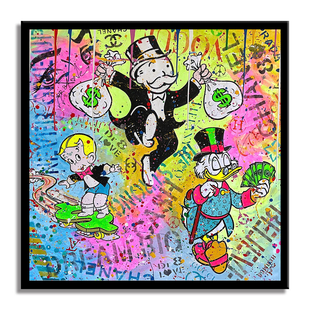 Happy and Rich - Original Painting on Canvas