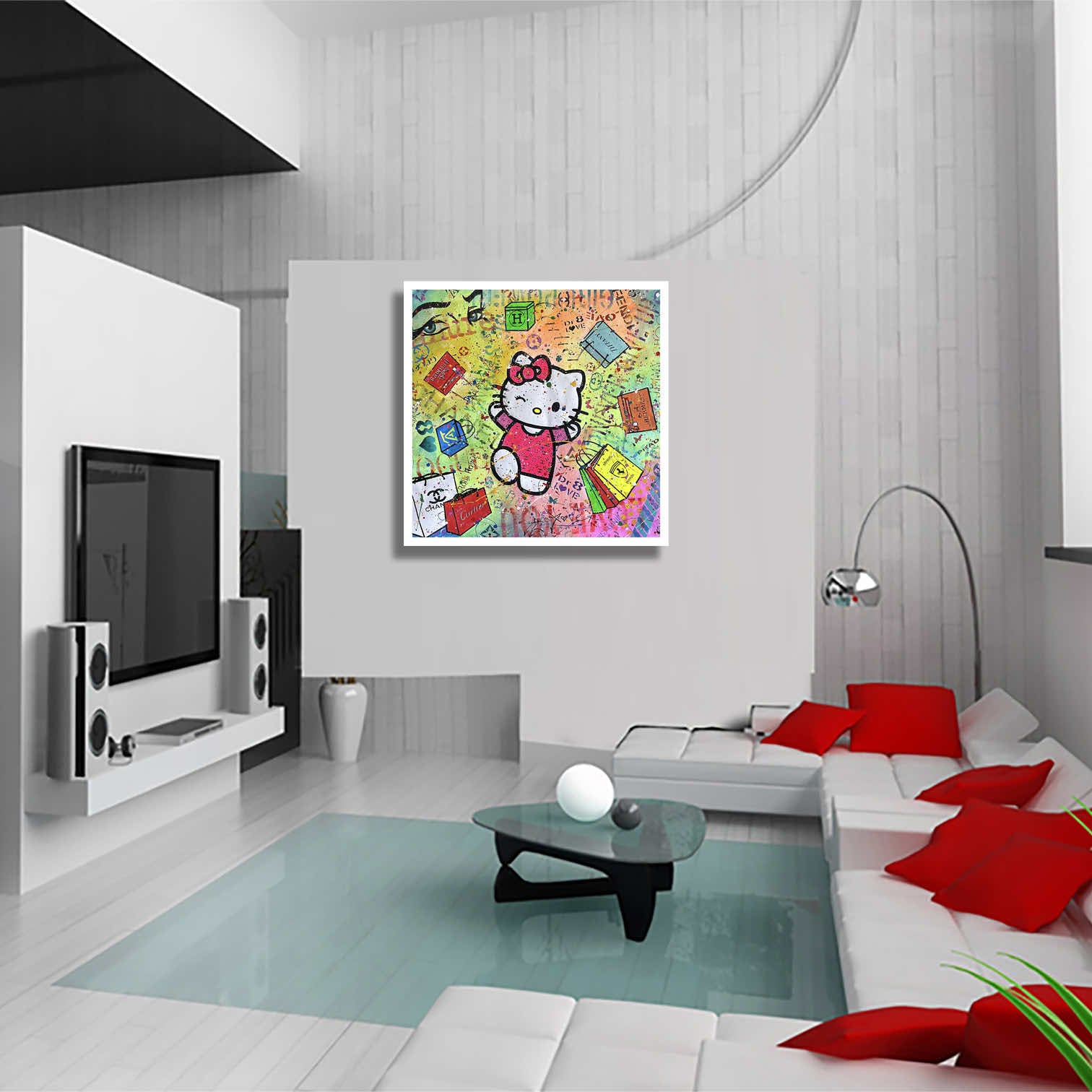 Hello Kitty -Cartier - Original Painting on Canvas