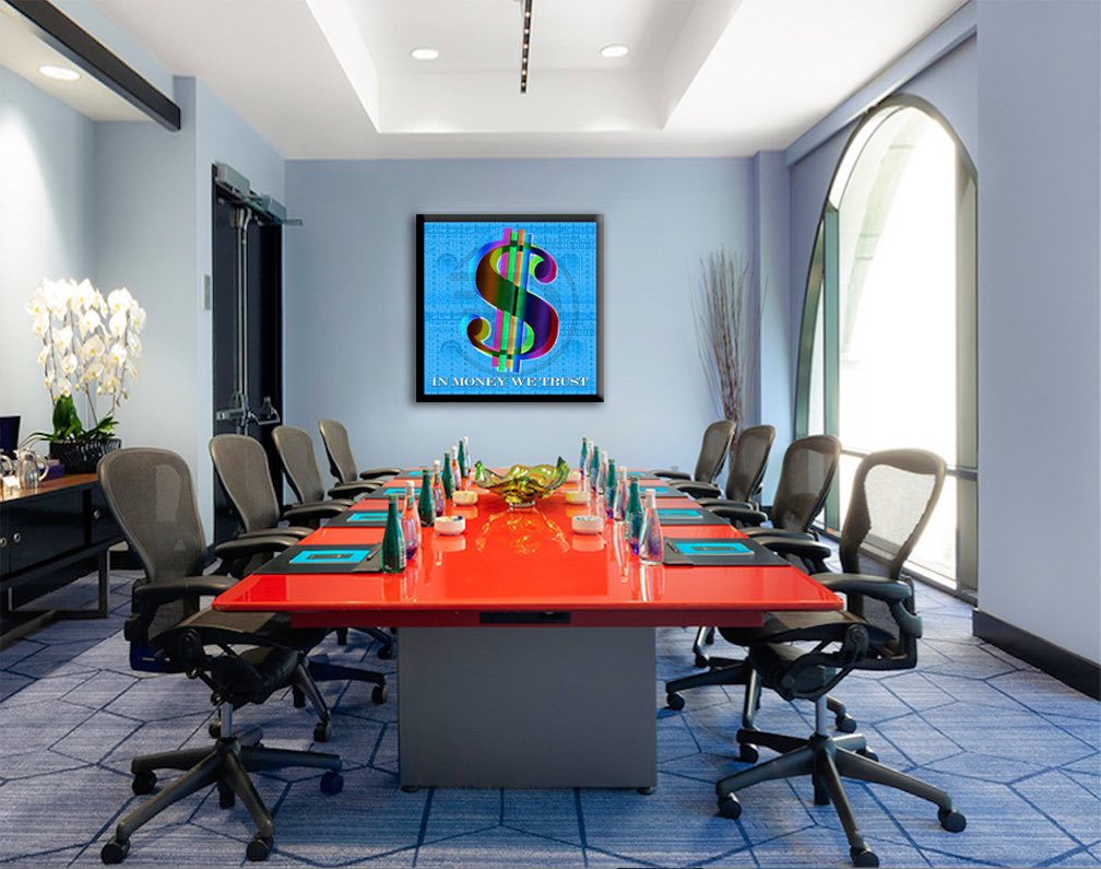 In Money we trust -Blue – Giclée printed on Canvas or Paper