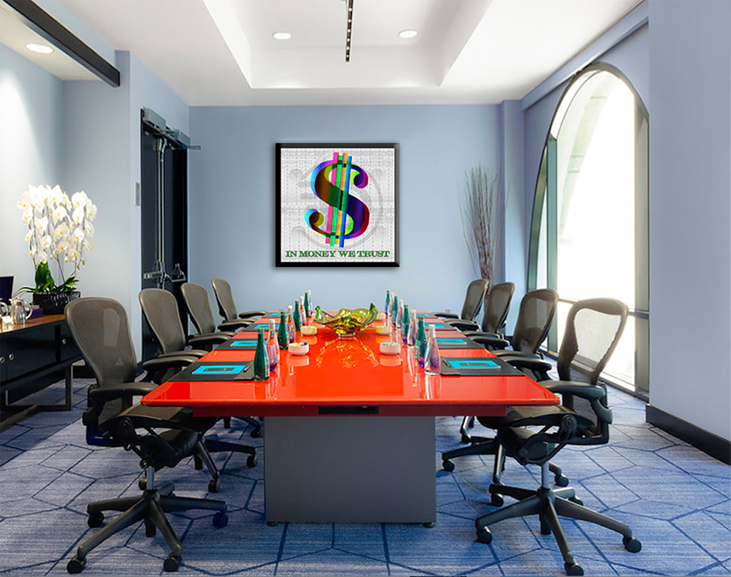 In Money we trust -White – Giclée printed on Canvas or Paper