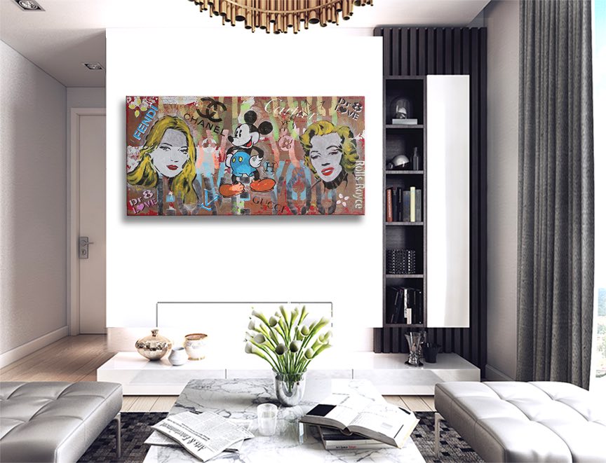 Kate Mickey Marilyn - Original Painting on Canvas