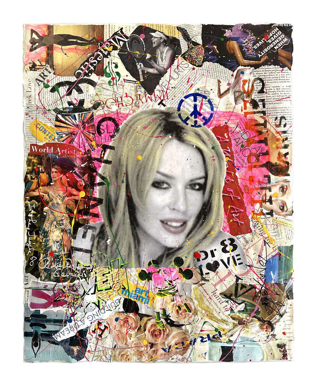 Kylie Minogue A Dream- Original Collage Painting on Paper