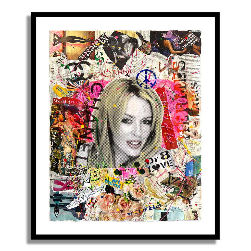 Kylie Minogue A Dream- Original Collage Painting on Paper