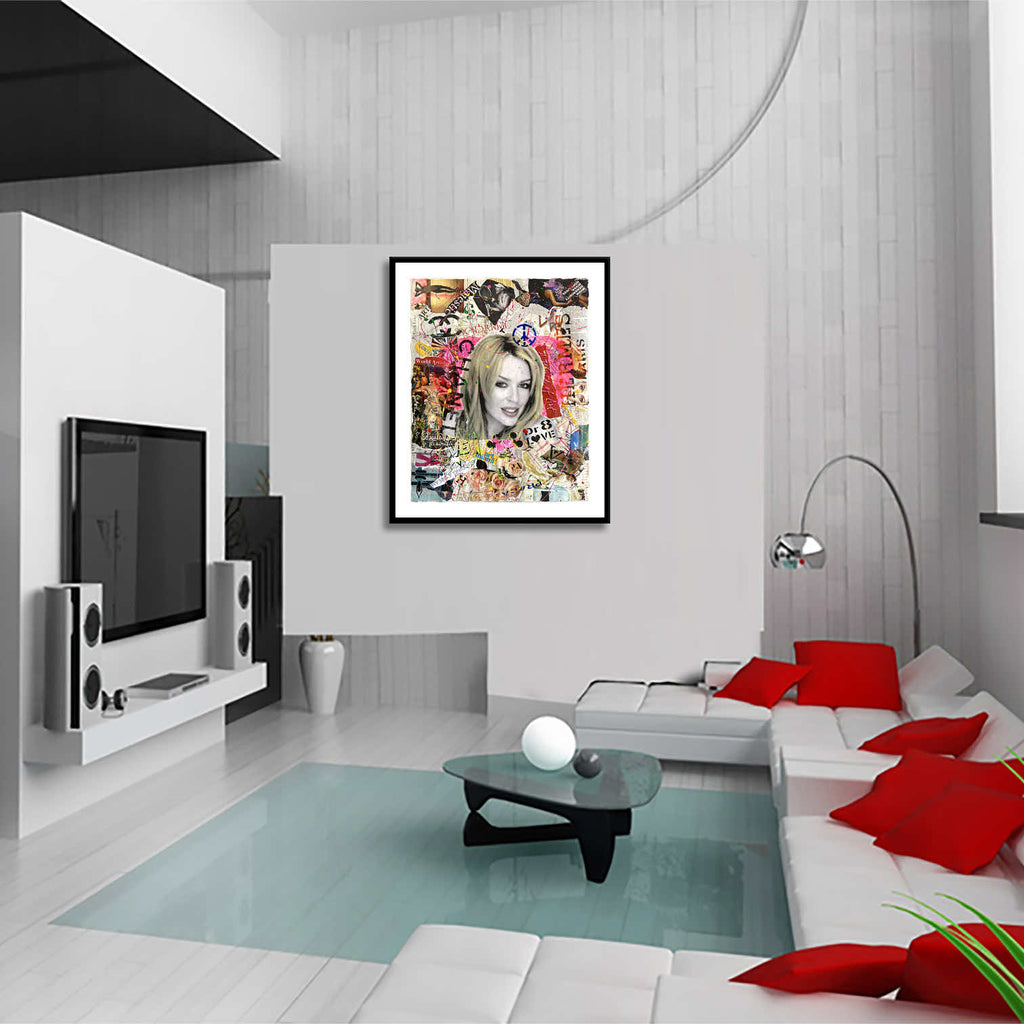 Kylie Minogue A Dream- Original Collage Painting on Paper