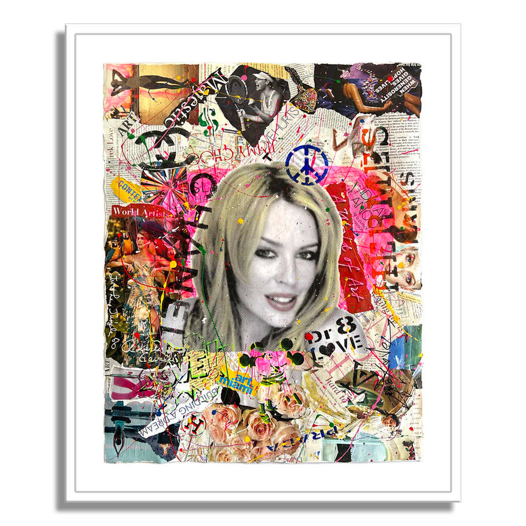 Kylie Minogue A Dream- Original Collage Painting on Paper