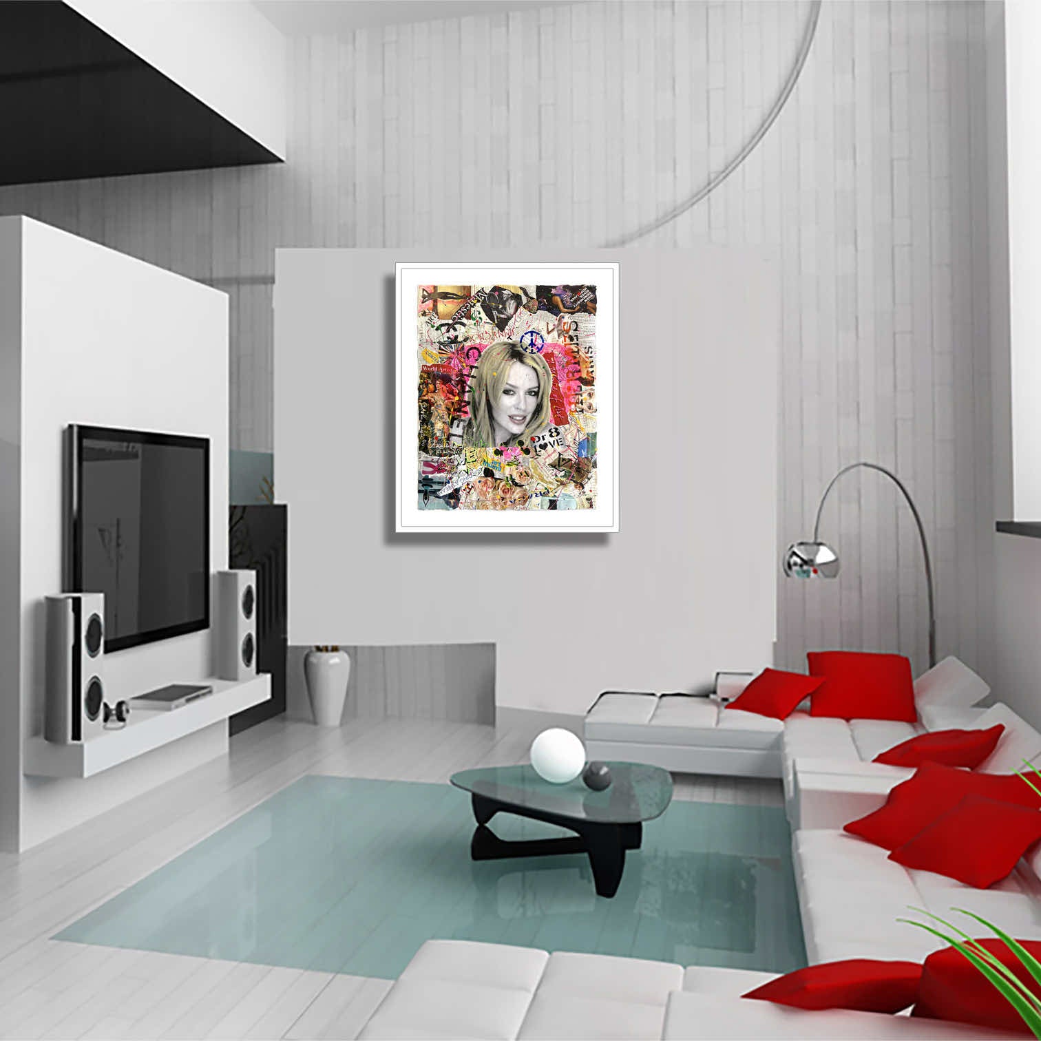 Kylie Minogue A Dream- Original Collage Painting on Paper