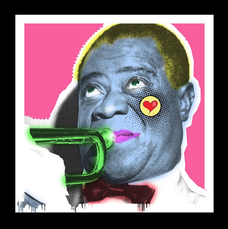 Louis Armstrong La Vie en Rose – Giclée printed on Canvas or Paper